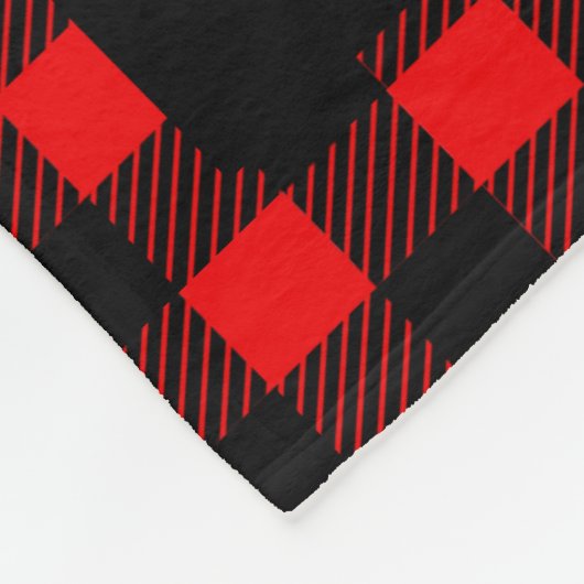 Schwarz-Weiß-Stamm Wild-Woodlands Rot Kariert Fleecedecke (Ecke)