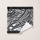 Schwarz-Weiß-Stämme Abstrakt Badhandtuch Set (Waschlappen)