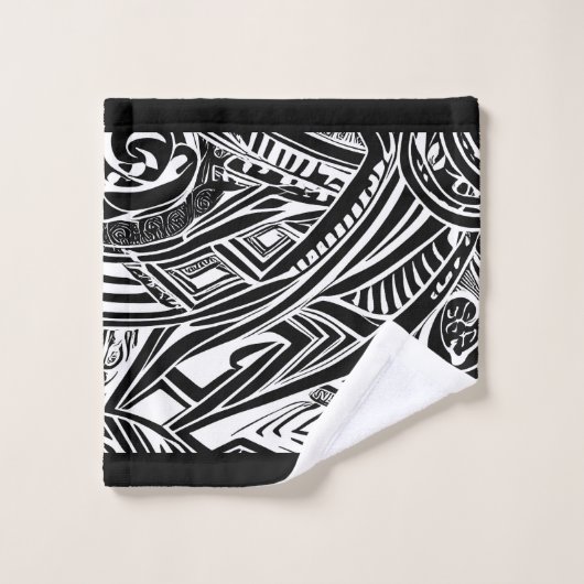 Schwarz-Weiß-Stämme Abstrakt Badhandtuch Set (Waschlappen)