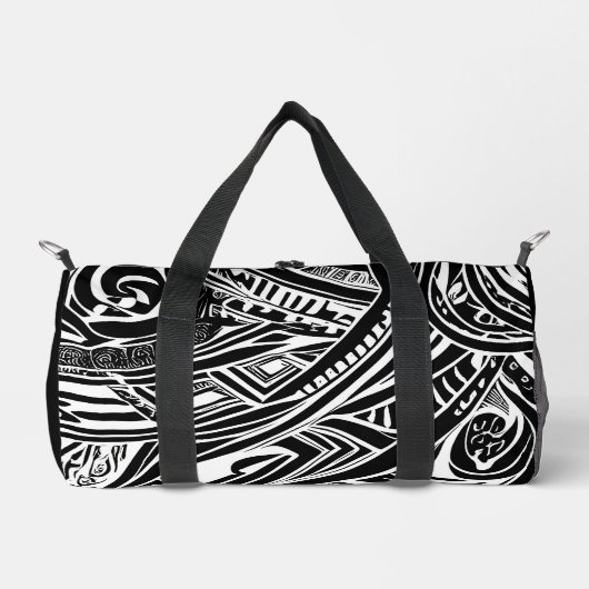Schwarz-Weiß-Stämme Abstrakt Duffle Bag (Vorderseite)