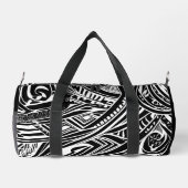 Schwarz-Weiß-Stämme Abstrakt Duffle Bag (Rückseite)