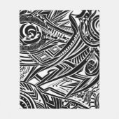 Schwarz-Weiß-Stämme Abstrakt Fleecedecke (Vorderseite)