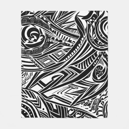 Schwarz-Weiß-Stämme Abstrakt Fleecedecke (Vorderseite)