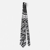 Schwarz-Weiß-Stämme Abstrakt Krawatte (Vorderseite)