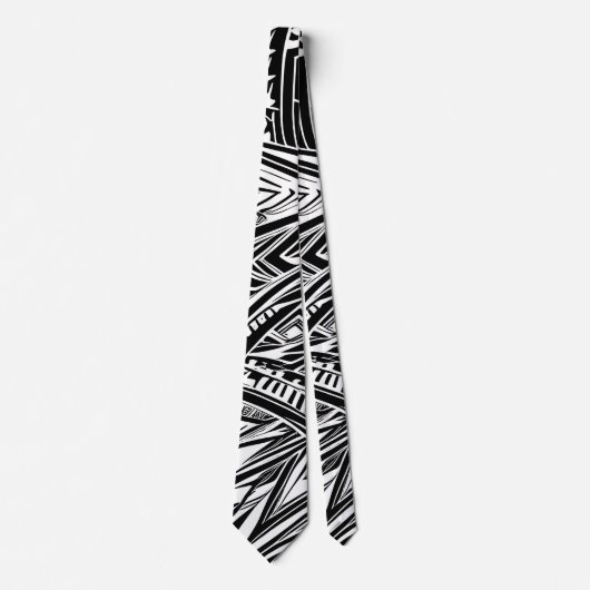 Schwarz-Weiß-Stämme Abstrakt Krawatte (Vorderseite)