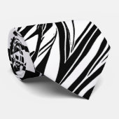 Schwarz-Weiß-Stämme Abstrakt Krawatte (Gerollt)