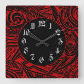 Schwarz-Weiß-Stämme Abstrakt Quadratische Wanduhr (Vorderseite)