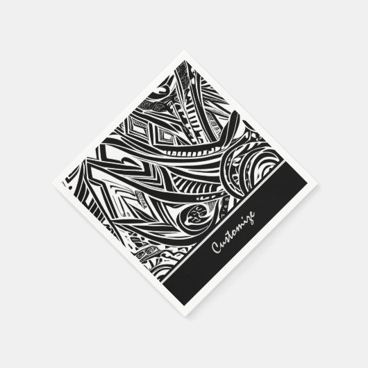 Schwarz-Weiß-Stämme Abstrakt Serviette (Ecke)