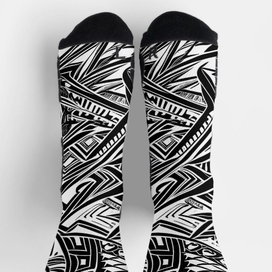 Schwarz-Weiß-Stämme Abstrakt Socken (Oben)