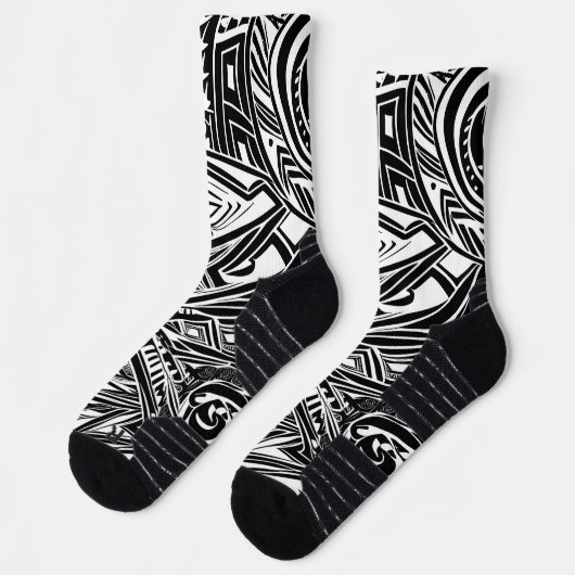 Schwarz-Weiß-Stämme Abstrakt Socken (Links)