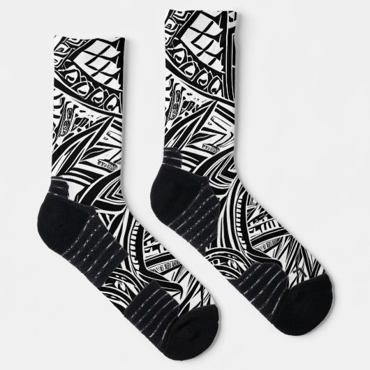 Schwarz-Weiß-Stämme Abstrakt Socken (Rechts)