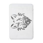 Schwarz-Weiß-Stammes-Wolf Badematte (Vorderseite Vertikal)