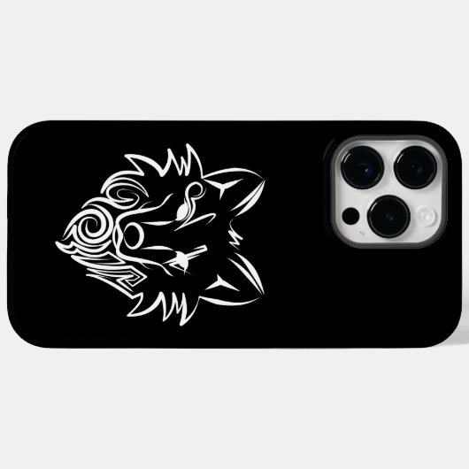 Schwarz-Weiß-Stammes-Wolf Case-Mate iPhone Hülle (Rückseite (Horizontal))