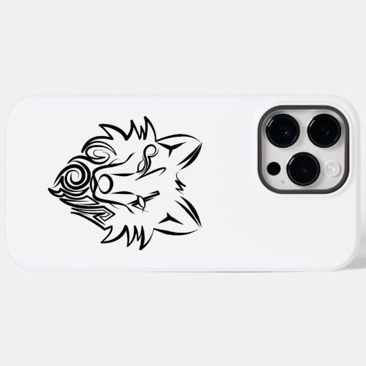 Schwarz-Weiß-Stammes-Wolf Case-Mate iPhone Hülle (Rückseite (Horizontal))
