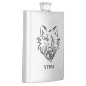 Schwarz-Weiß-Stammes-Wolf Flachmann (Rechts)