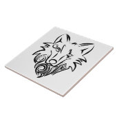 Schwarz-Weiß-Stammes-Wolf Fliese (Seite)