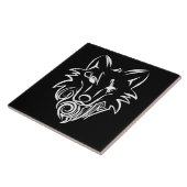 Schwarz-Weiß-Stammes-Wolf Fliese (Seite)