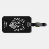 Schwarz-Weiß-Stammes-Wolf Gepäckanhänger (Rückseite horizontal)