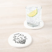 Schwarz-Weiß-Stammes-Wolf Getränkeuntersetzer (Seite)