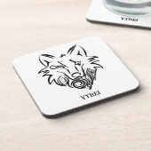 Schwarz-Weiß-Stammes-Wolf Getränkeuntersetzer (Linke Seite)