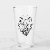 Schwarz-Weiß-Stammes-Wolf Glas (Rückseite)