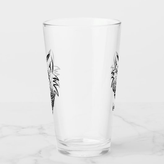 Schwarz-Weiß-Stammes-Wolf Glas (Rechts)