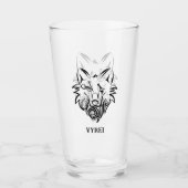 Schwarz-Weiß-Stammes-Wolf Glas (Vorderseite)