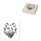 Schwarz-Weiß-Stammes-Wolf Gummistempel (Stempel)
