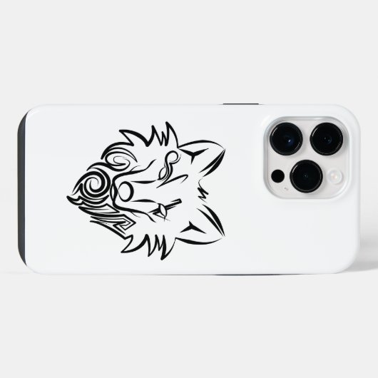 Schwarz-Weiß-Stammes-Wolf iPhone Hülle (Rückseite (Horizontal))