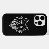 Schwarz-Weiß-Stammes-Wolf iPhone Hülle (Rückseite (Horizontal))