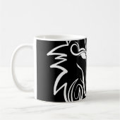 Schwarz-Weiß-Stammes-Wolf Kaffeetasse (Links)