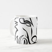 Schwarz-Weiß-Stammes-Wolf Kaffeetasse (Vorderseite Links)