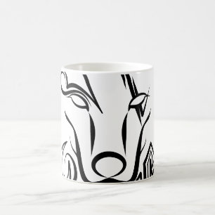 Schwarz-Weiß-Stammes-Wolf Kaffeetasse