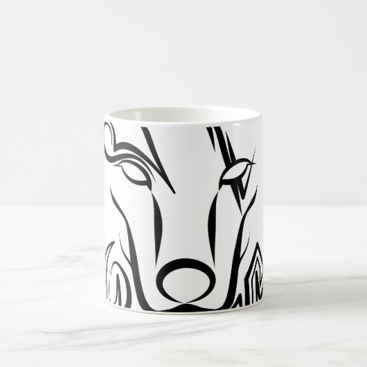 Schwarz-Weiß-Stammes-Wolf Kaffeetasse (Mittel)