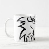 Schwarz-Weiß-Stammes-Wolf Kaffeetasse (Links)
