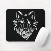Schwarz-Weiß-Stammes-Wolf Mousepad (Mit Mouse)