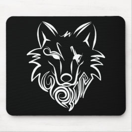 Schwarz-Weiß-Stammes-Wolf Mousepad