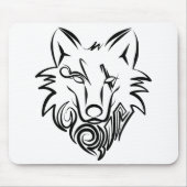 Schwarz-Weiß-Stammes-Wolf Mousepad (Vorne)