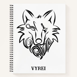 Schwarz-Weiß-Stammes-Wolf Notizblock