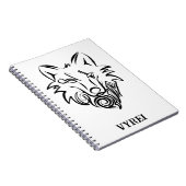 Schwarz-Weiß-Stammes-Wolf Notizblock (Rechte Seite)