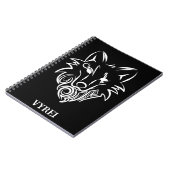 Schwarz-Weiß-Stammes-Wolf Notizblock (Linke Seite)