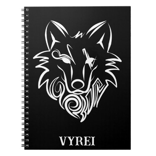 Schwarz-Weiß-Stammes-Wolf Notizblock (Vorderseite)