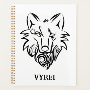 Schwarz-Weiß-Stammes-Wolf Planer