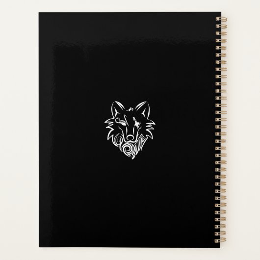 Schwarz-Weiß-Stammes-Wolf Planer (Rückseite)