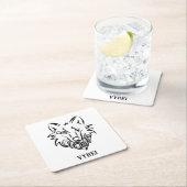 Schwarz-Weiß-Stammes-Wolf Rechteckiger Pappuntersetzer (Vor Ort)