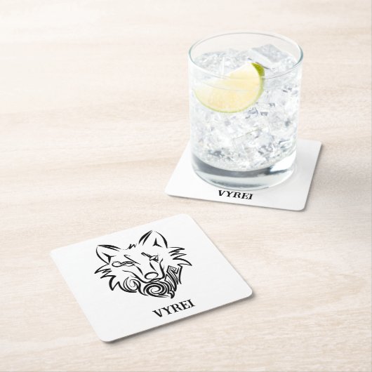 Schwarz-Weiß-Stammes-Wolf Rechteckiger Pappuntersetzer (Vor Ort)