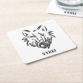 Schwarz-Weiß-Stammes-Wolf Rechteckiger Pappuntersetzer (angewinkelt)