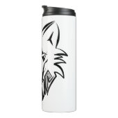 Schwarz-Weiß-Stammes-Wolf Thermosbecher (Nach rechts gedreht)