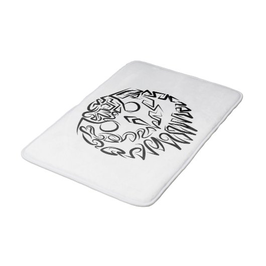 Schwarz-Weiß-Stammesauge Badematte (Schrägansicht)