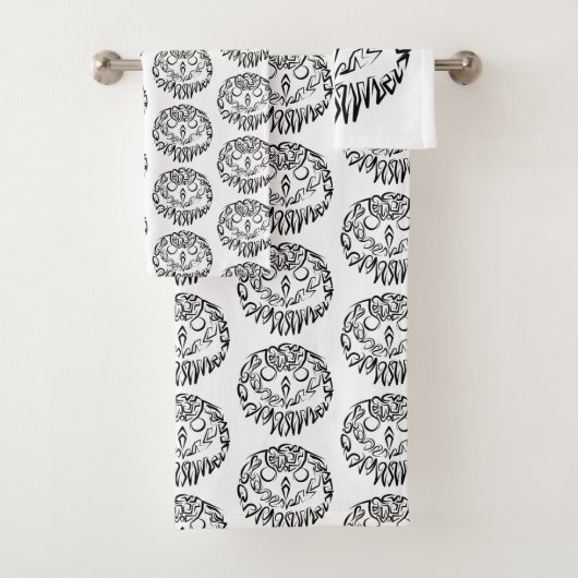 Schwarz-Weiß-Stammesauge Badhandtuch Set (Insitu)